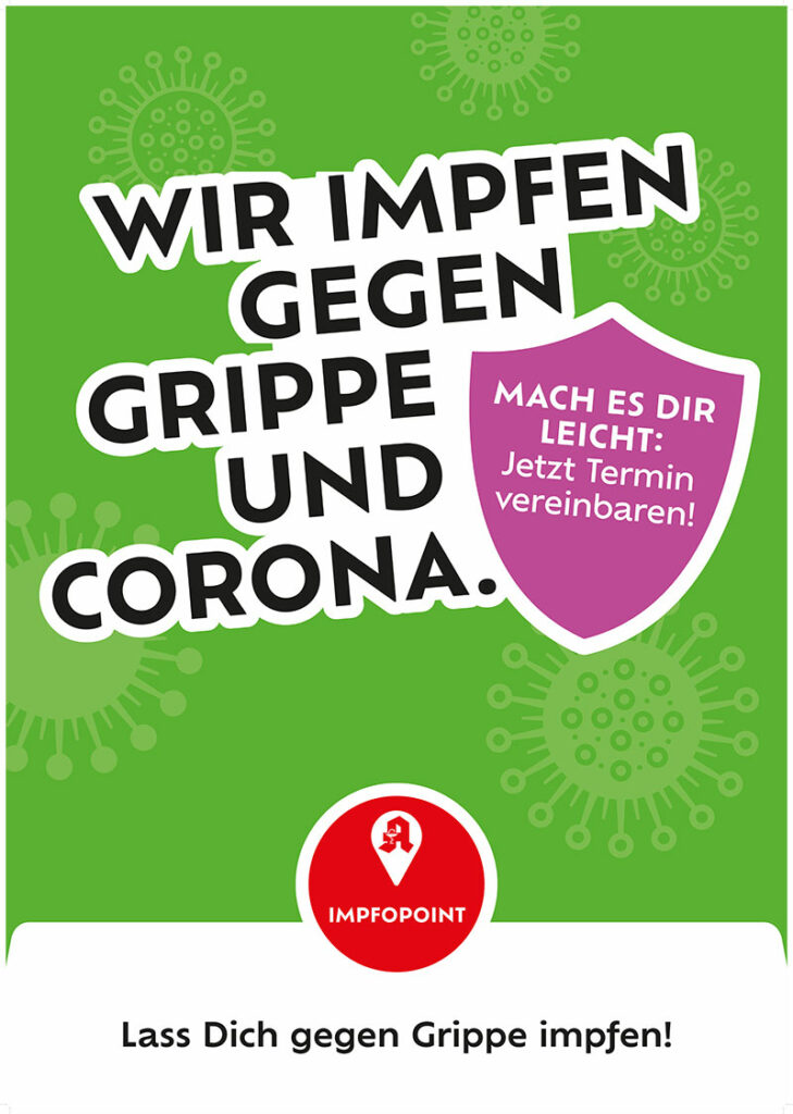 Plakat Impfung Corona und Grippe